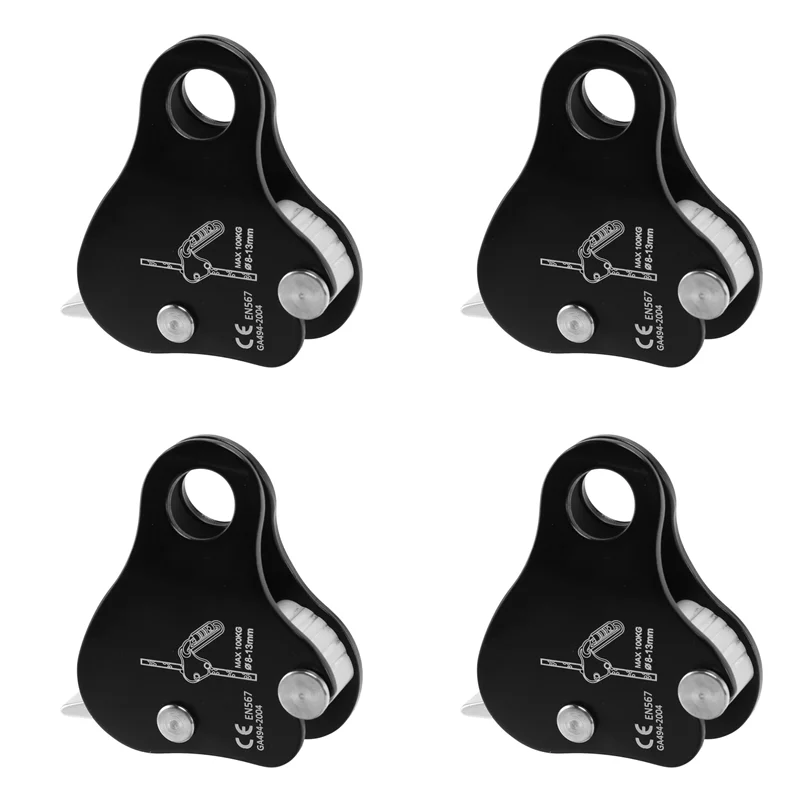 

ABHS-4X Rope Ascender,Rock Climbing Tree Arborist Rope Grab Self-Locking Rope Grip For Climbing And Rescue 8-13MM,Black