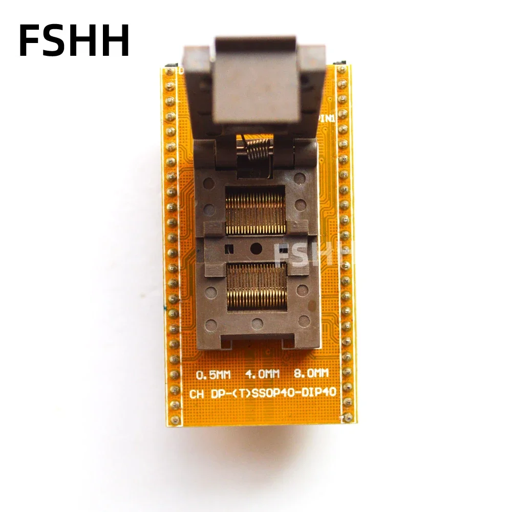 プログラマー用アダプターピッチ,bqsop40,FP-40-0.5,clamshell,ssop40,CH-DP (t), SSOP40-DIP40, 0.5mm幅,4mm, 8mm