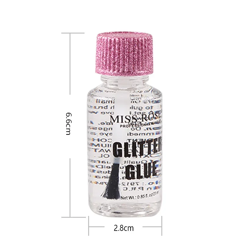 Miss rose rosto & corpo fix gel solto sombra primer cola maquiagem glitter sombra de olho em pó base de secagem rápida cola io 0.85oz/25ml