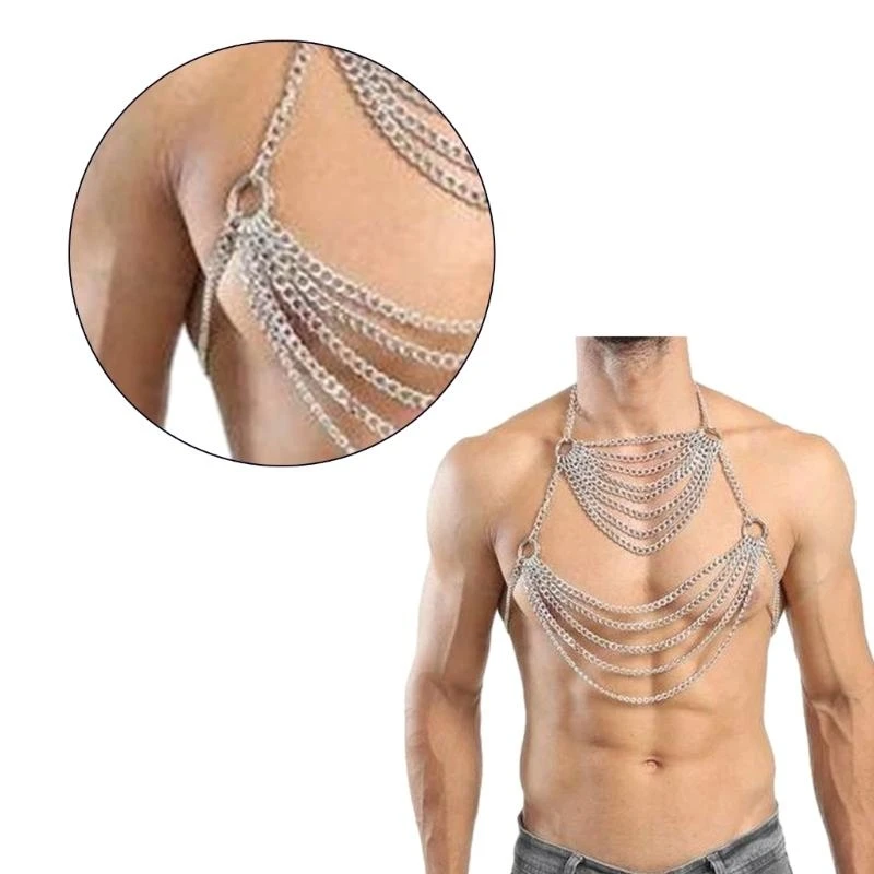 تسخير سلسلة جسم الشرير Y5GC للرجال ، تسخير سلسلة صدر الجسم متعددة الطبقات