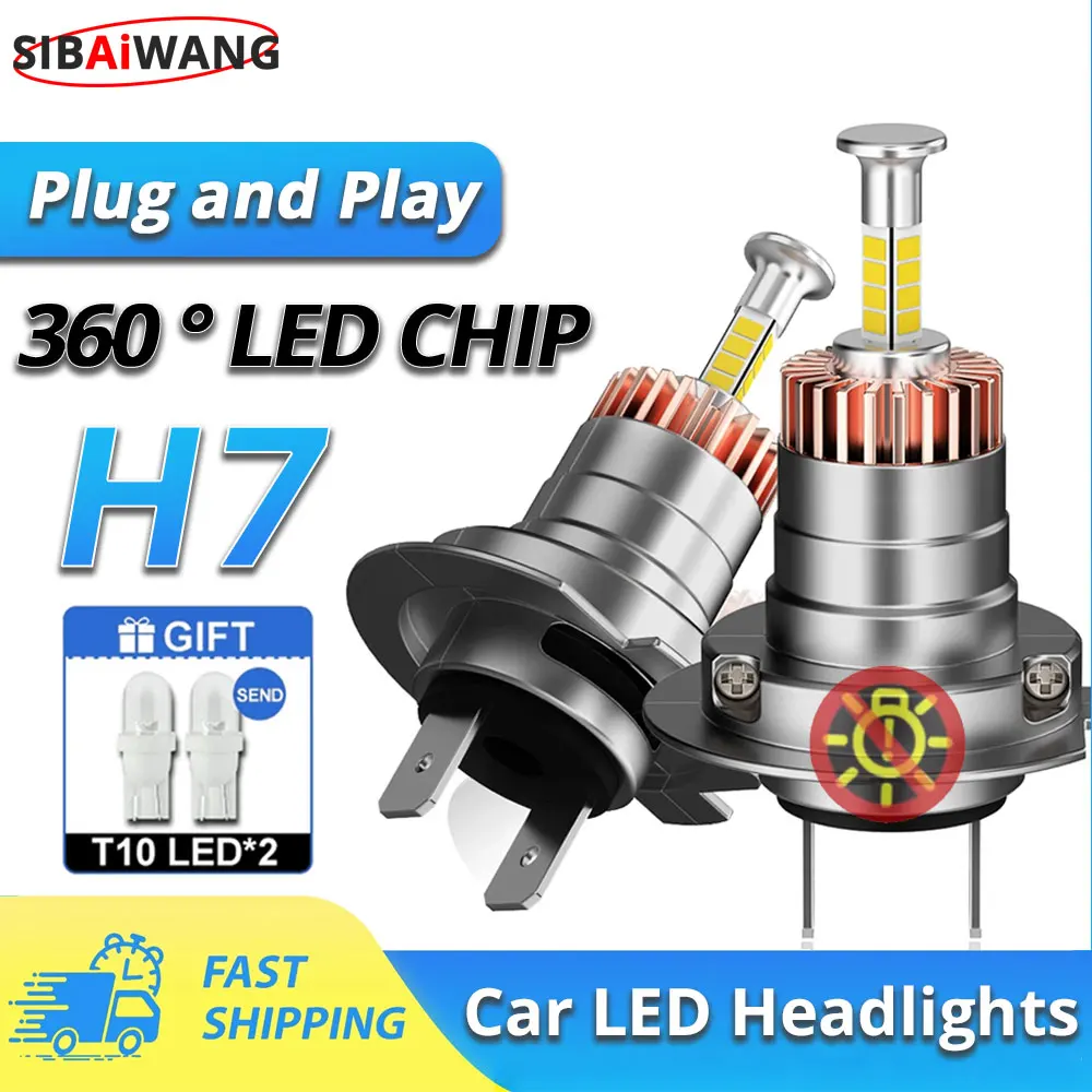 

Car H7 LED Headlight Bulb Canbus 1800W H4 Fog Lamp 2800000LM 360 Turbo Wireless with Fan HeadLamp Accessories for Auto SUV ATV