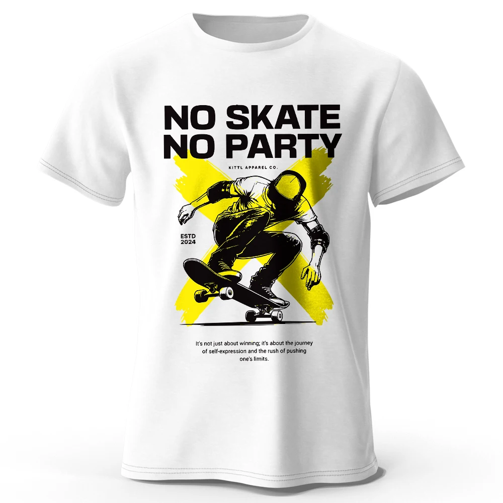 Skateboard-Grafik-T-Shirt, 100 % Baumwolle, Urban Street Style T-Shirt für Damen und Herren, lässige Skate-Kleidung