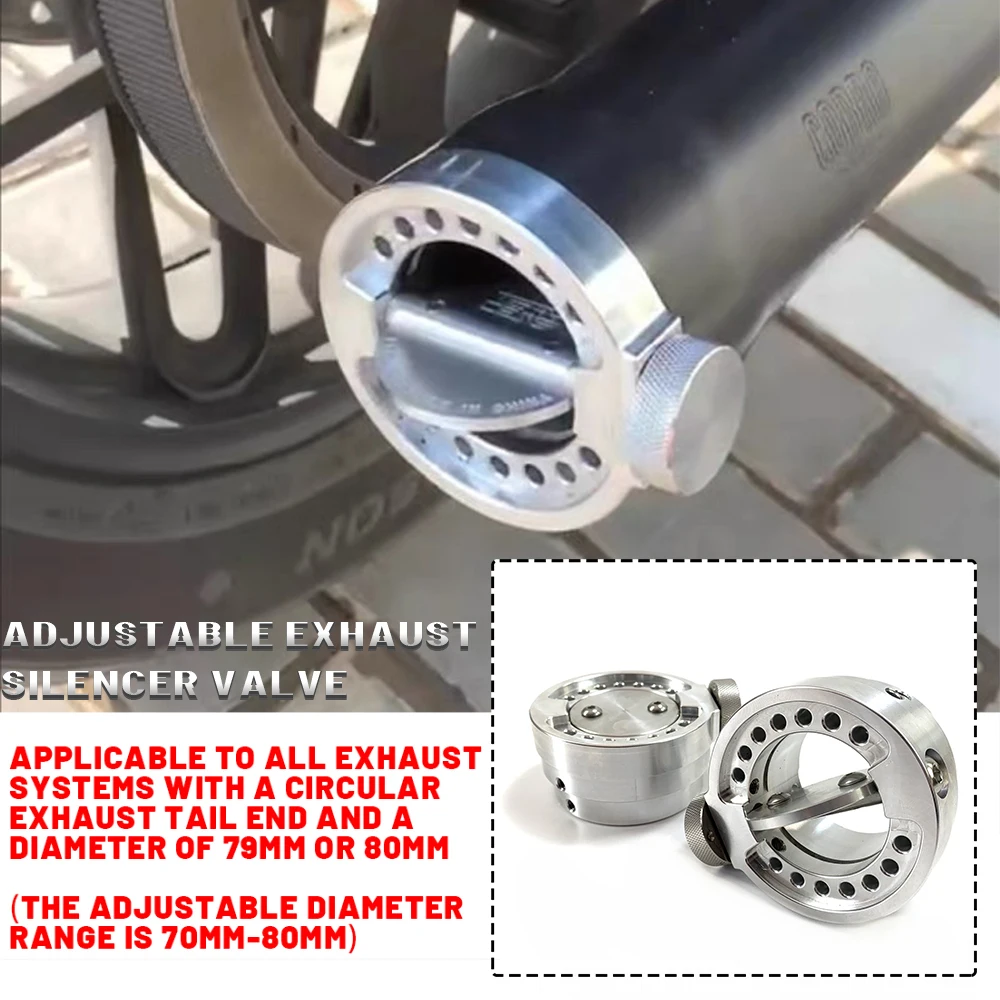 Motorcycle Adjustable Circular Exhaust Pipe Muffler Valve For Harley XL883 XL1200 Road King Fat Boy Street Glide Dyna 79mm 80mm
