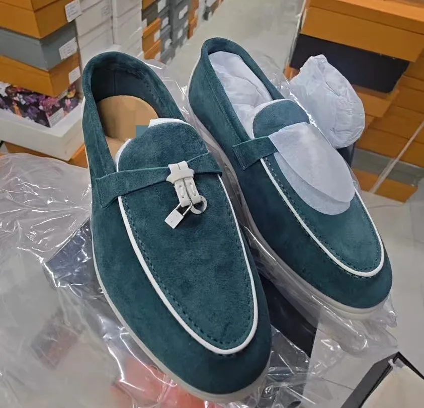 

No Logo Top Quality Designer Suede Men's Loafers 2025 Summer Men Flat Shoes Moccasins Casual Sneaker Slip On Comfortable Shoes
