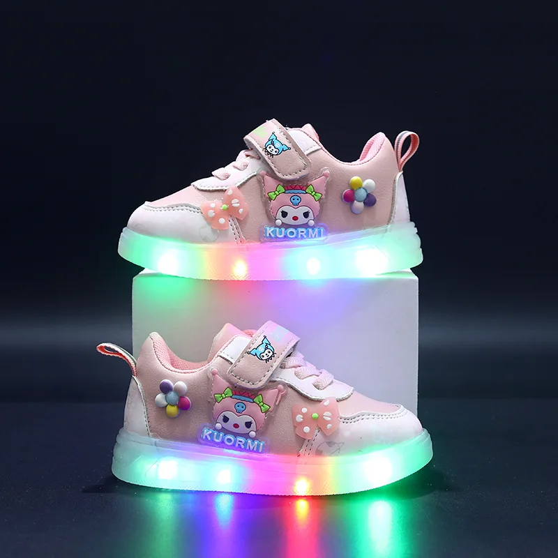 Sepatu Bayi Perempuan Model Tenis Lampu LED, Lucu, Modis, Nyaman untuk Semua Musim