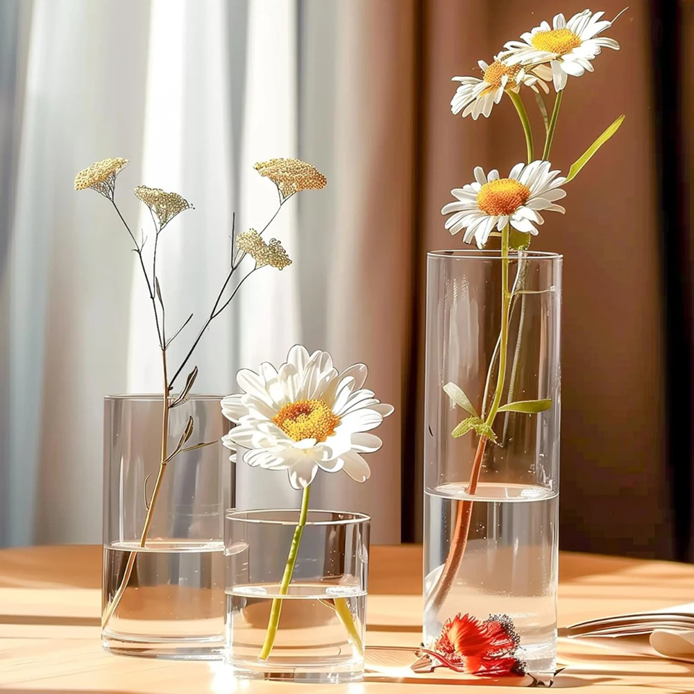 Elegante florero de cristal con cilindros, perfecto para exhibir centros de mesa, 8/10/12/15/20cm