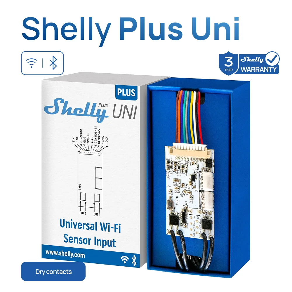 Shelly Plus Uni Smart WiFi Operat Module Designed Systems Small Device Offers Advanced Automation Insightful Monitoring