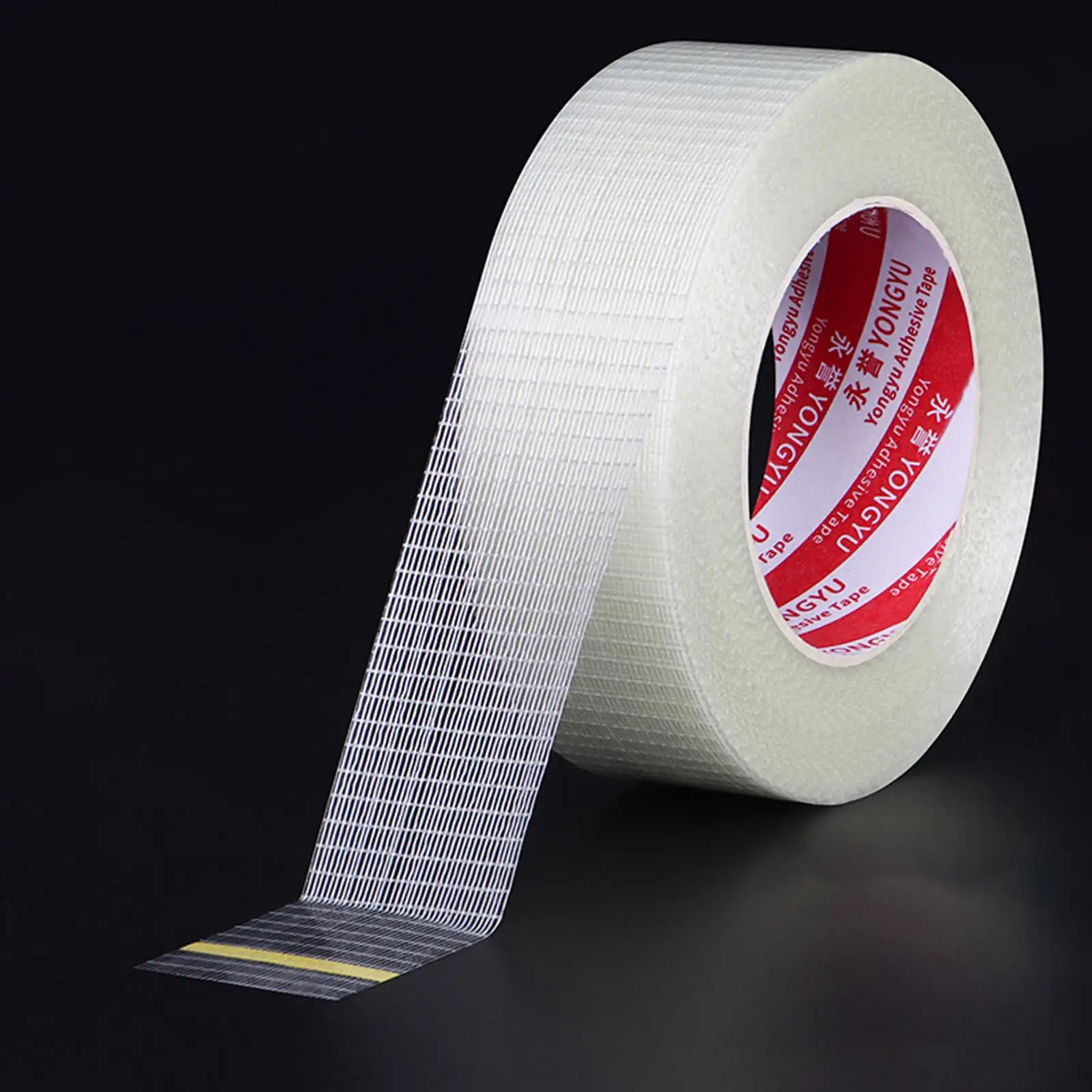 Tear Resistant Fiberglass Tape Single Sided Adhesive High Temp Resistant Transparent Strapping Tape for Warehouse Storage Fixing