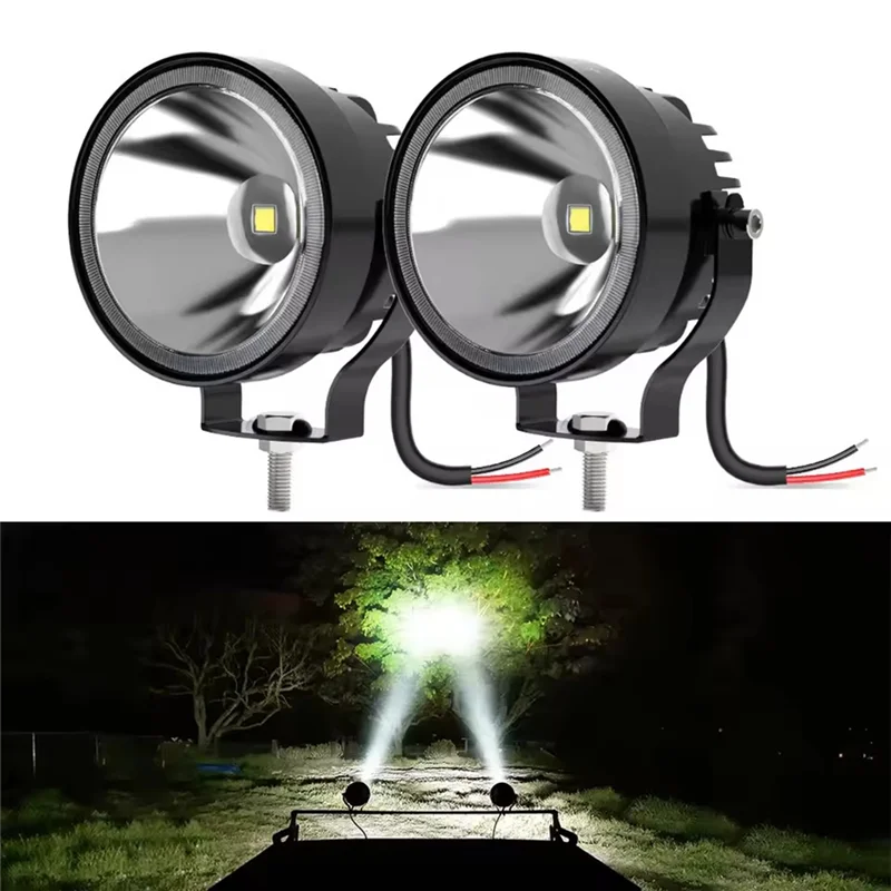 AF90-2 pezzi lampada da lavoro a led da 4 pollici 4X4 fuoristrada 30W 14000Lm fendinebbia rotondi bianchi super luminosi per barca ATV moto