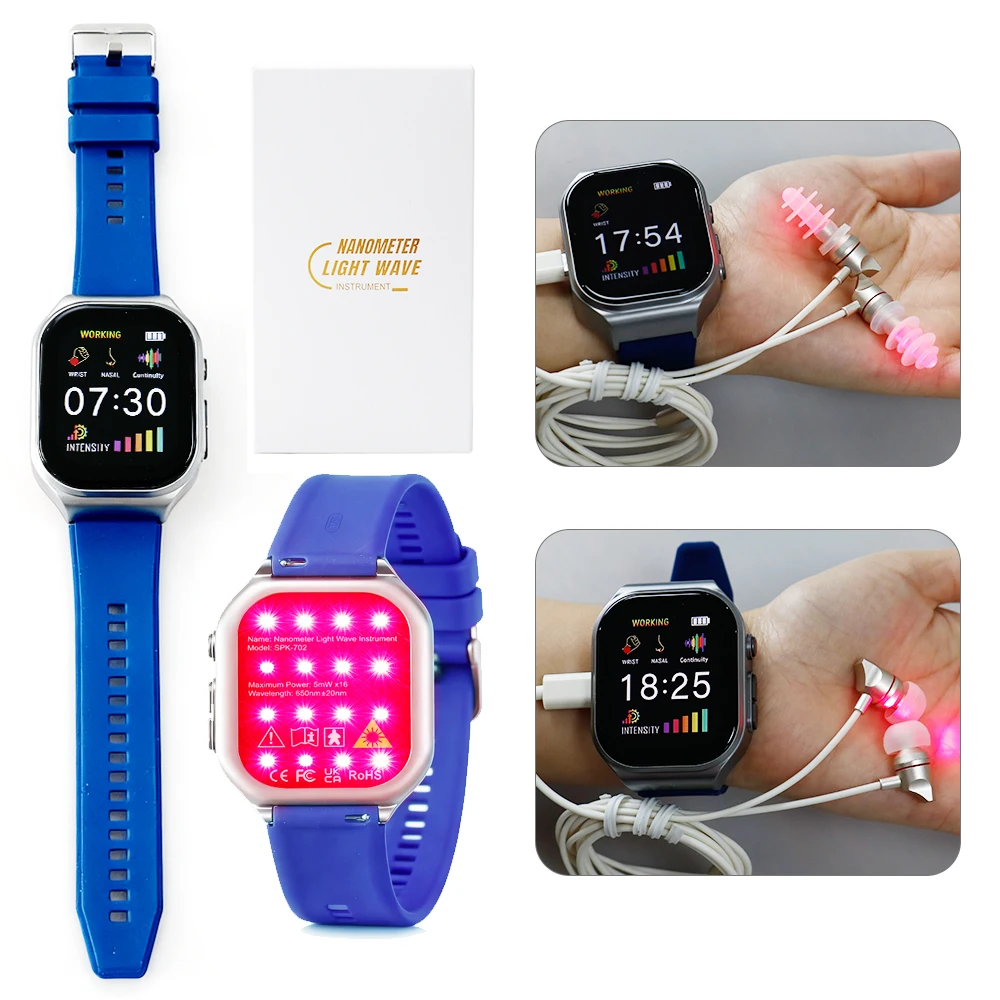 

Часы для массажа ушей и носовых каналов, 650 нм, LLLT, лазерные часы для физиотерапии с красным светом, уменьшение синусита, шум, окта, глухоты, ухода