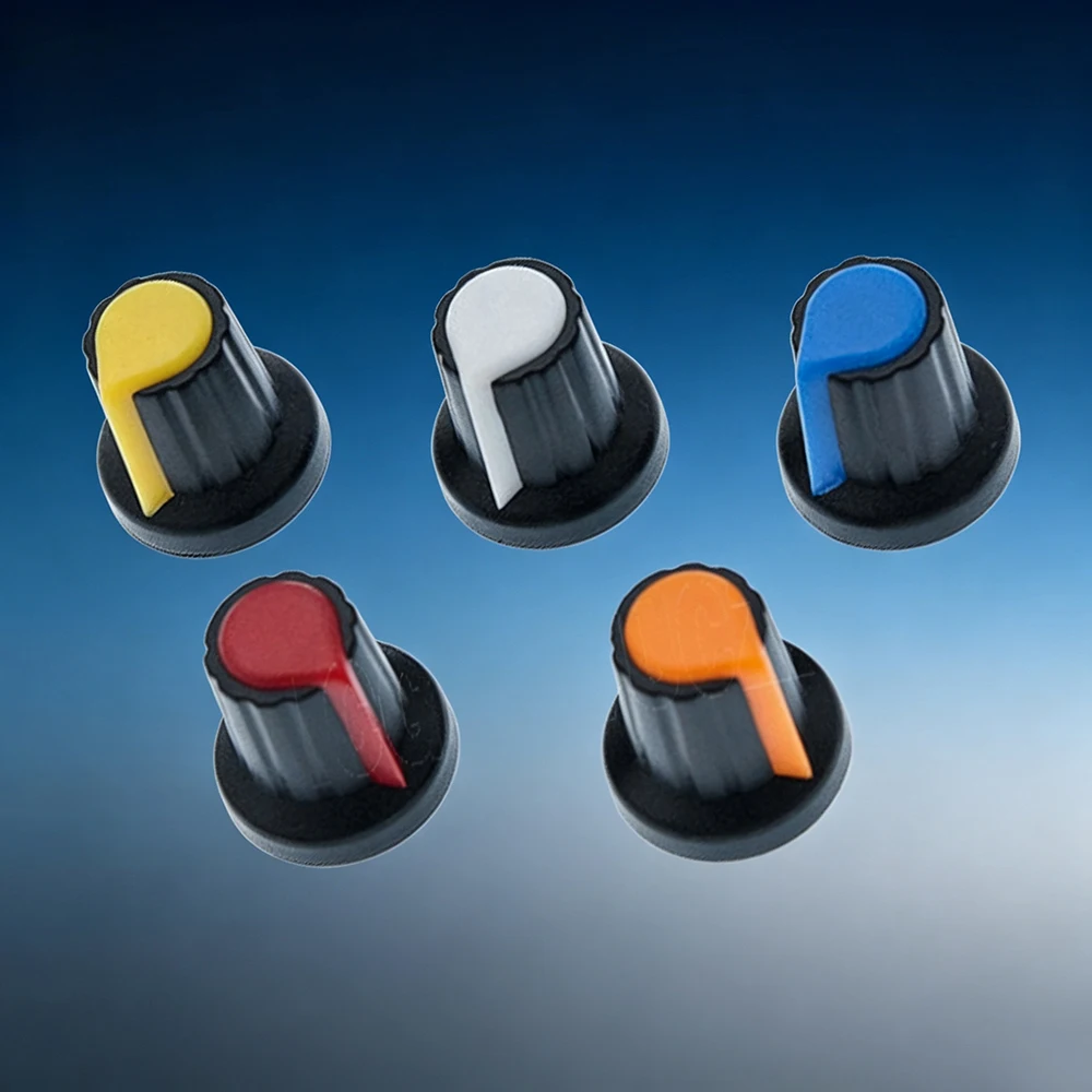 25PCS/lot WH148 potentiometer knob cap(copper core) 15X17mm 6mm Shaft Hole AG2 Yellow Orange Blue  Red 5colour*5PCS=25PCS