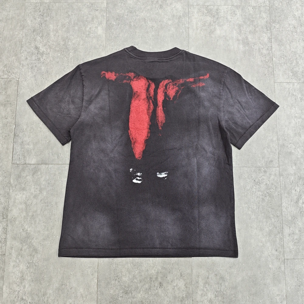 Yao Fashion Saint OF Michael 25SS Casual Loose Vintage Y2k Tee Tops Graphics Print T Shirt