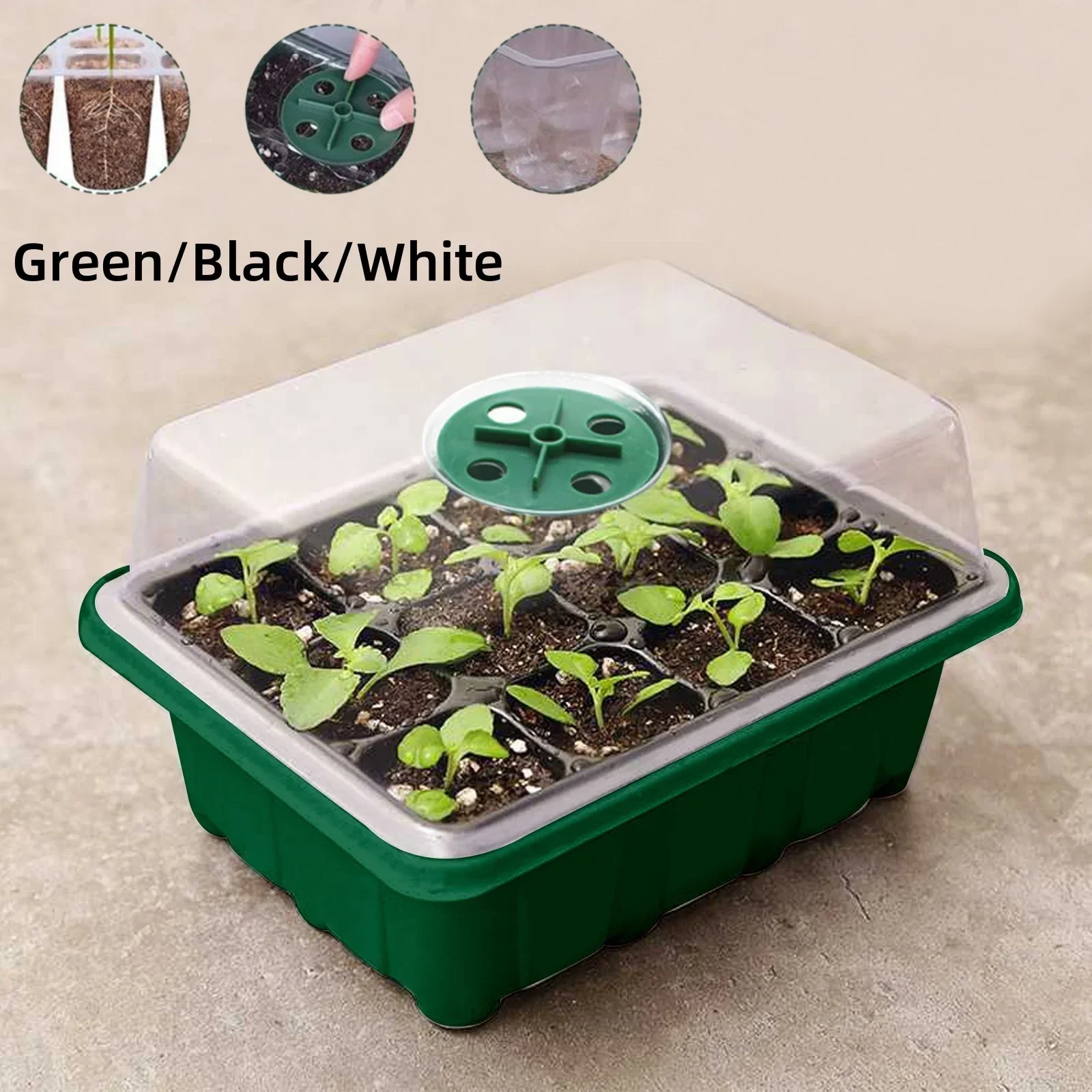 Plant Seed Grows Box Nursery Seedling Garden Yard Tray,Seed Trays Seedling Tray,Greenhouse Grow Trays for Seeds Growing Starting