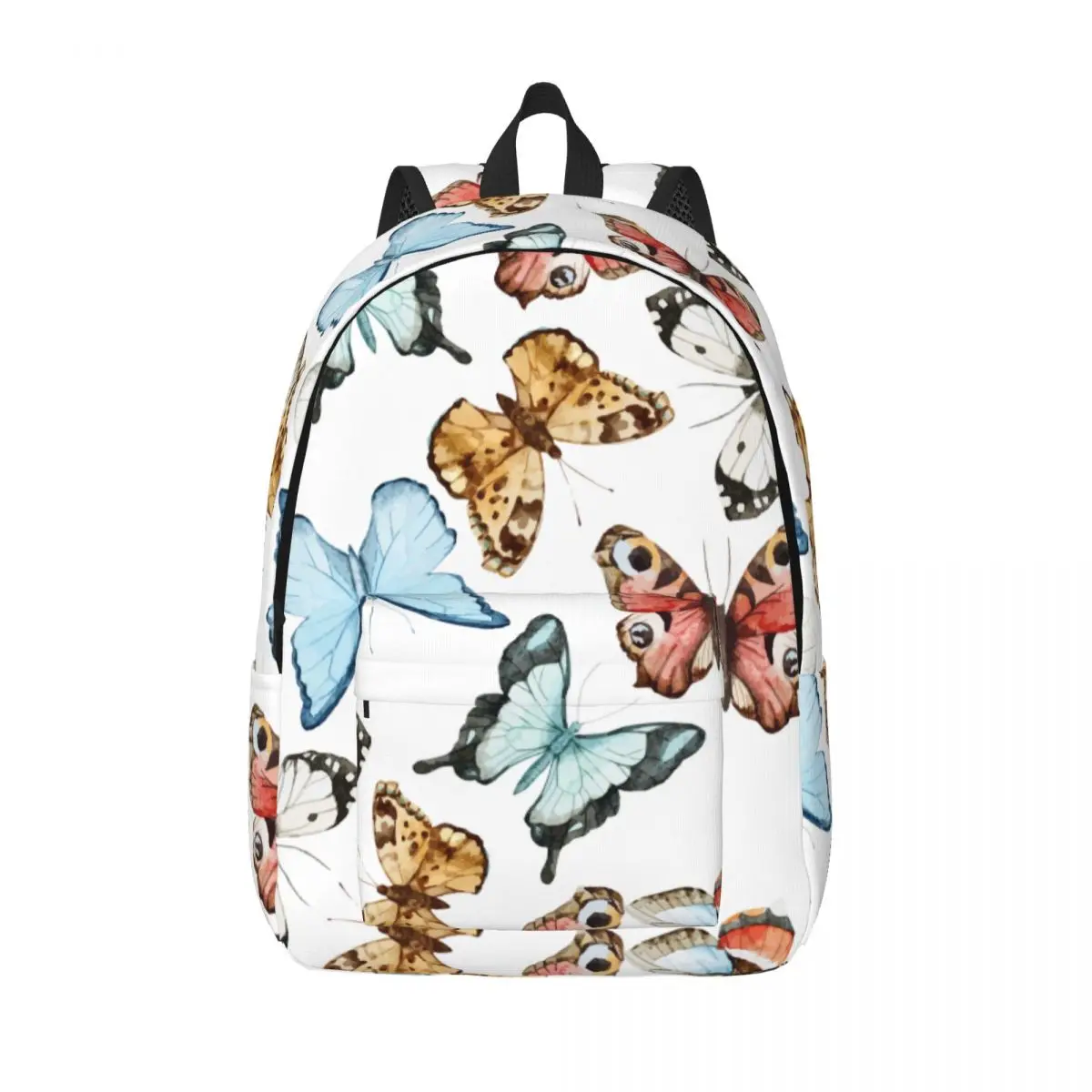 Butterfly Pattern for Men Women Student School Book Bags Colorful Butterflies Canvas Daypack Elementary High College Travel