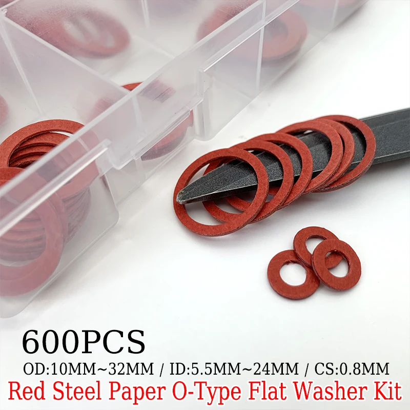 

600 шт. CS 0,8 мм ID 5,5 мм-24 мм наружный диаметр 10 мм-32 мм изоляционное простое прокладочное кольцо красное стальное бумажное волокно изоляционная плоская шайба 12 размеров