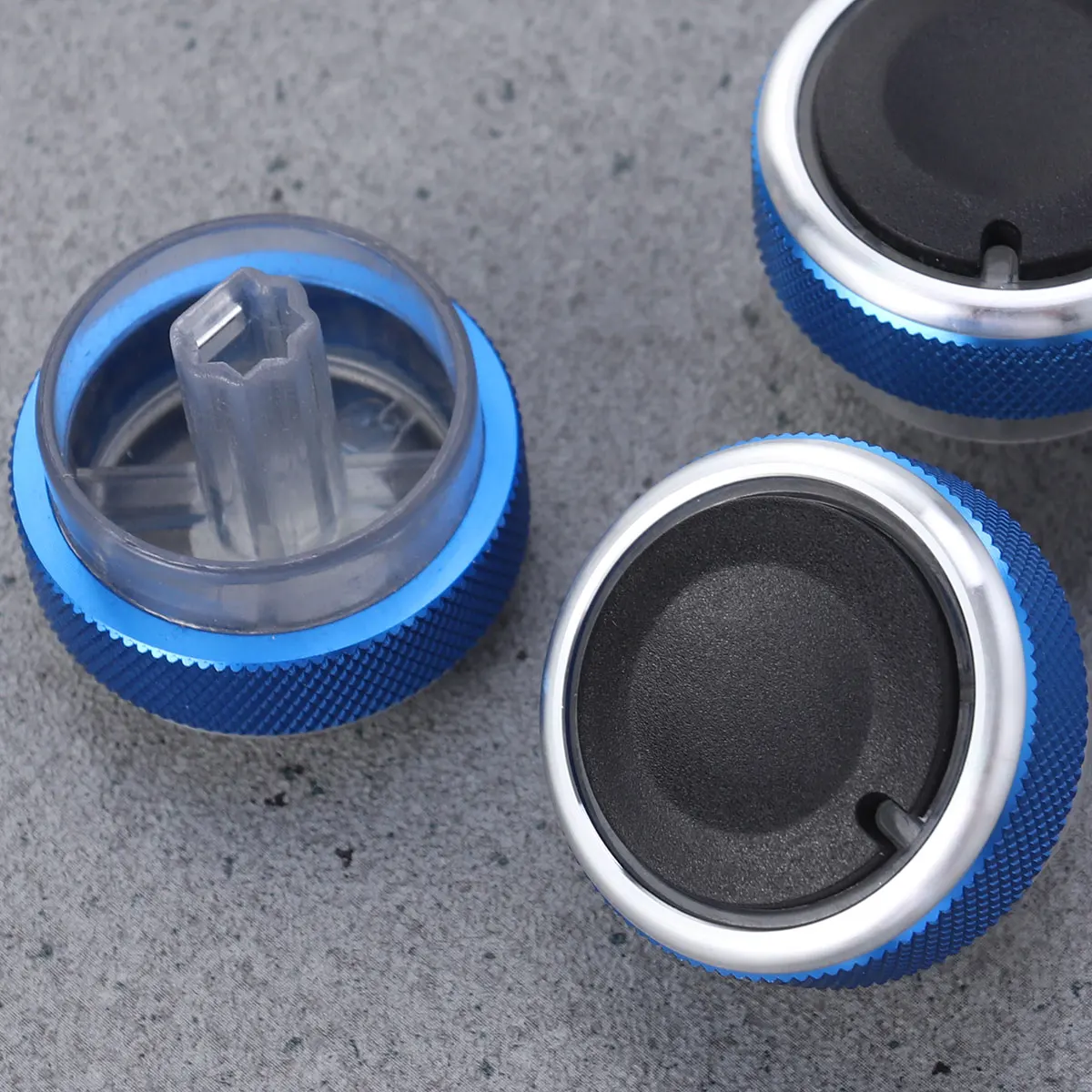 

3pcs Air Conditioning Control Knob Blue Fit For Focus 2 3 2005-2014 Mondeo Alloy Interior Ring Light Dash Installation Air