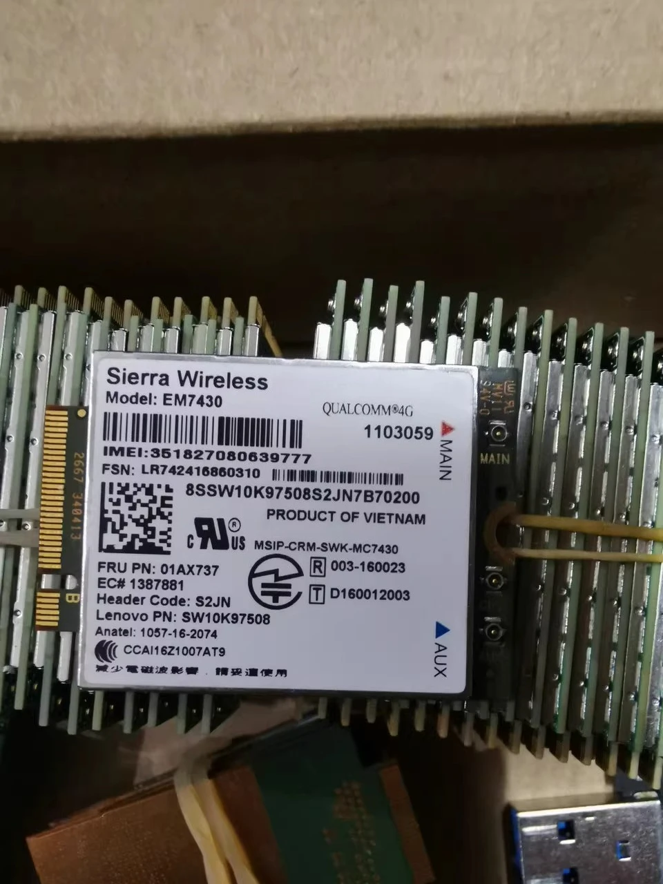

For Thinkpad X270 T470s X1c 5th EM7430 Full Netcom 4G Module 01AX737 Used