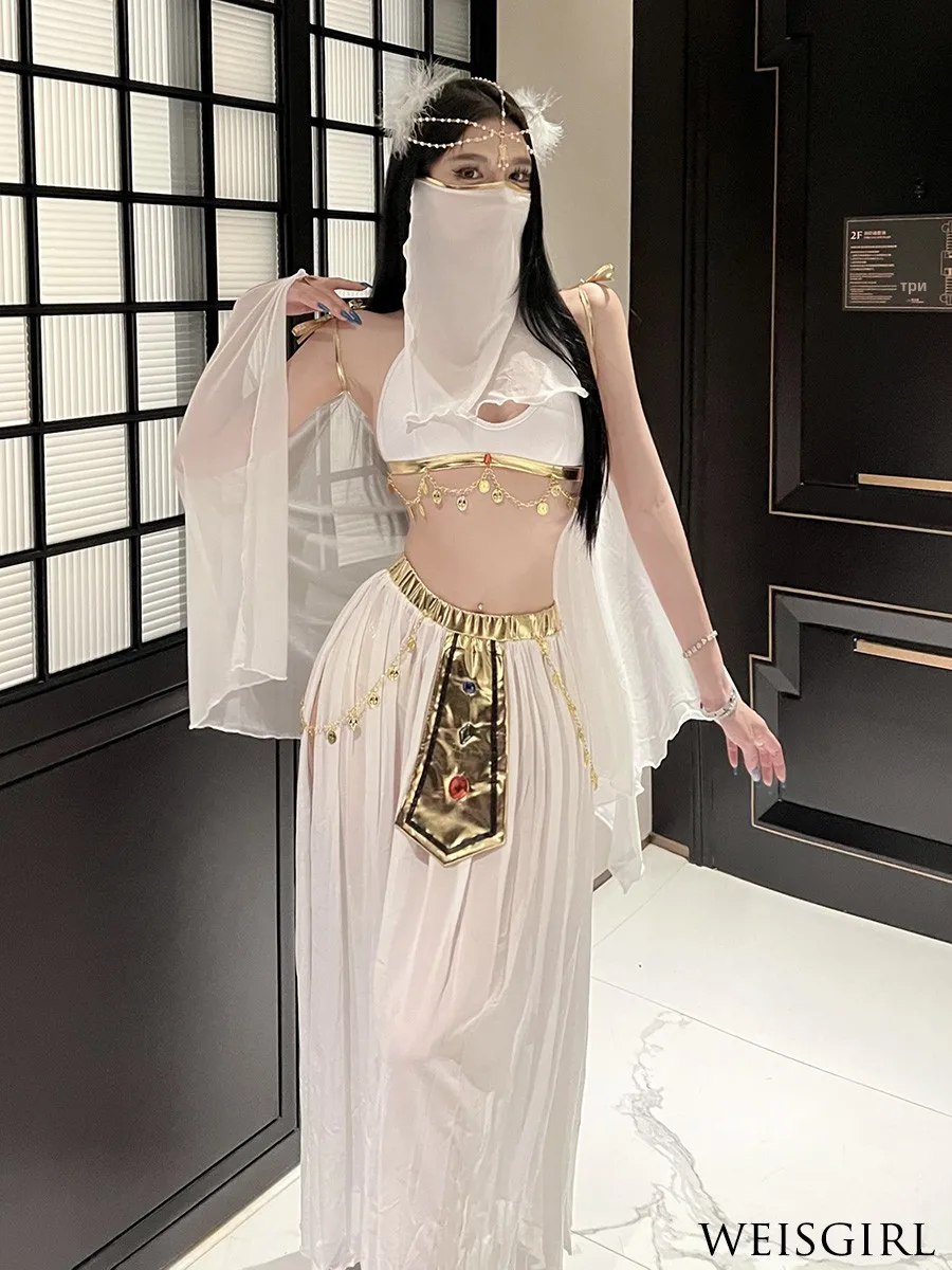 Sexy Godd Queen Cosplay Aladdin orm Ethnic Sle Dance Girl Outfit Wild West Lady Costume Polyester Material