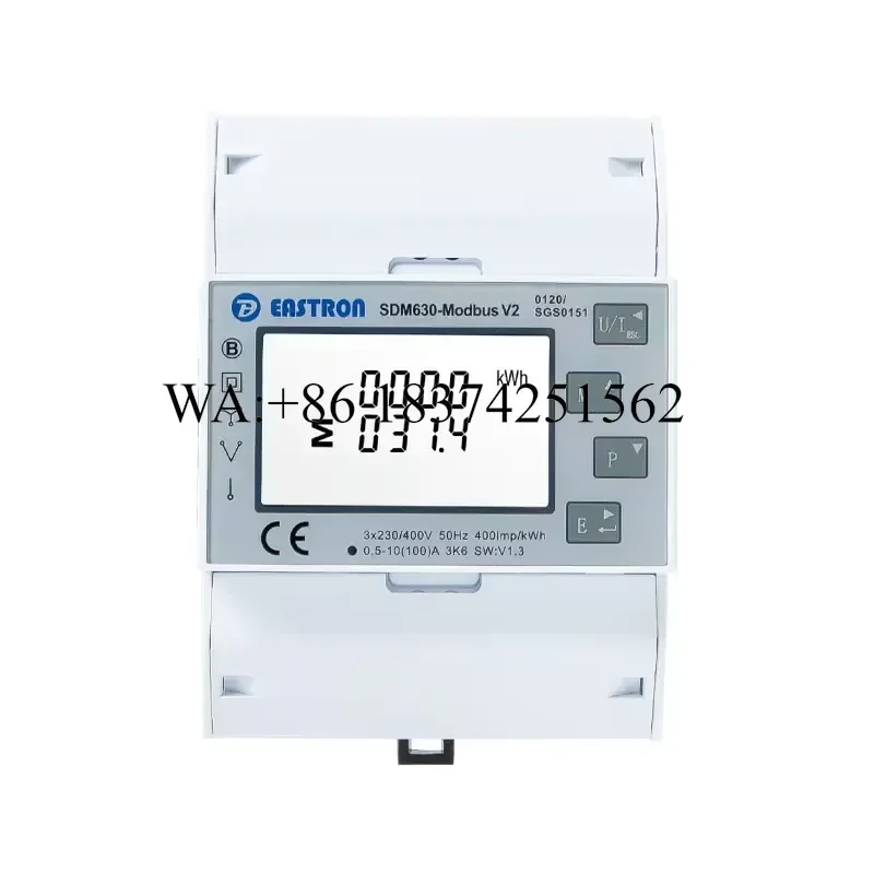 Wmwmnu for Eastron SDM630 Modbus V2 Three Phase Smart Energy Meter RS485 Din Rail kWh Power Analyzer