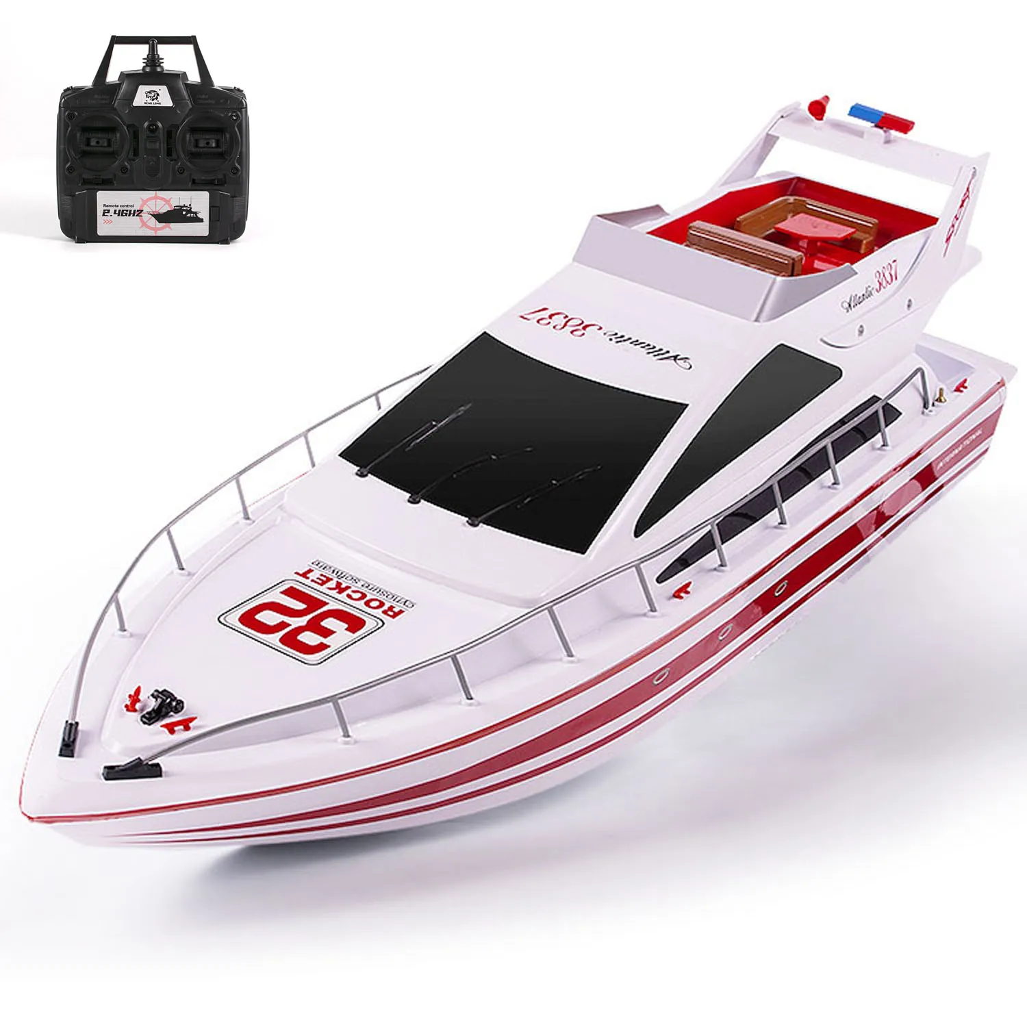 Toys Heng Long 2.4G RC High-Speed Racing Boat Wireless Control Luxury Yacht Ship Motor ESC Painted Finished Model Boys Gifts