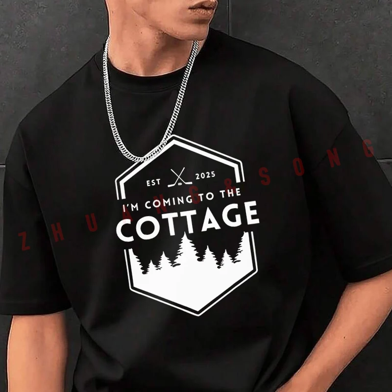 

Cottage Cozy Outdoors Hookey Heated Rivalry Men's Fashionable Printed T-Shirt Short Sleeve Exquisite Design Essential T Shirt