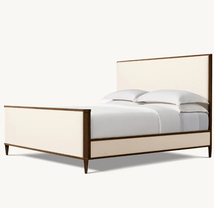 

#Modern Indoor Bedroom Furniture Wood King Size Bed Fabric Panel Beds With Footboard