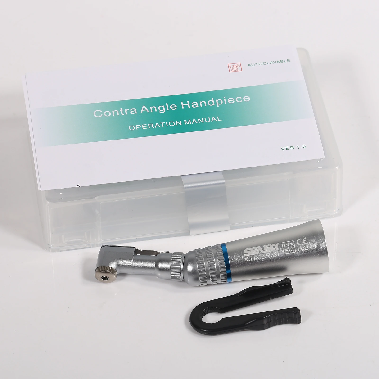 Dental Contra Angle Handpiece Low Speed Turbine External Water Spray Push Button Chuck CN/RU Free Shipping