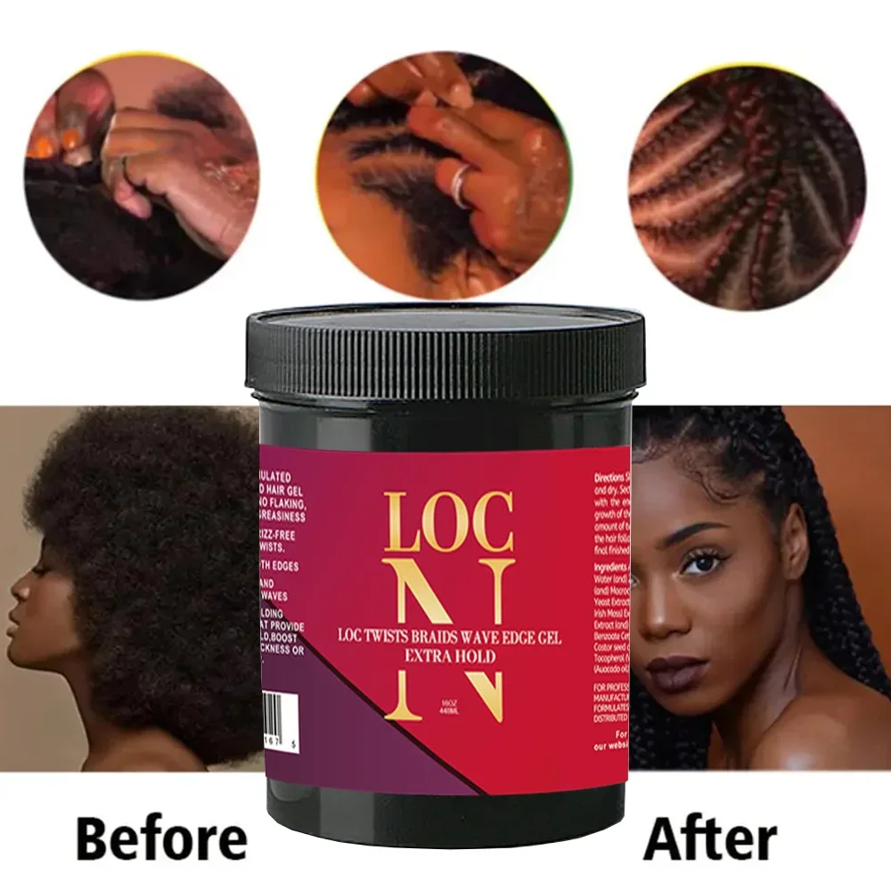 WodeMate Gel Strong Hold Braid Gel for Twist Locs Braids Edge No Flake Braiding Gel Edge Control Tames Frizz Hair Styling