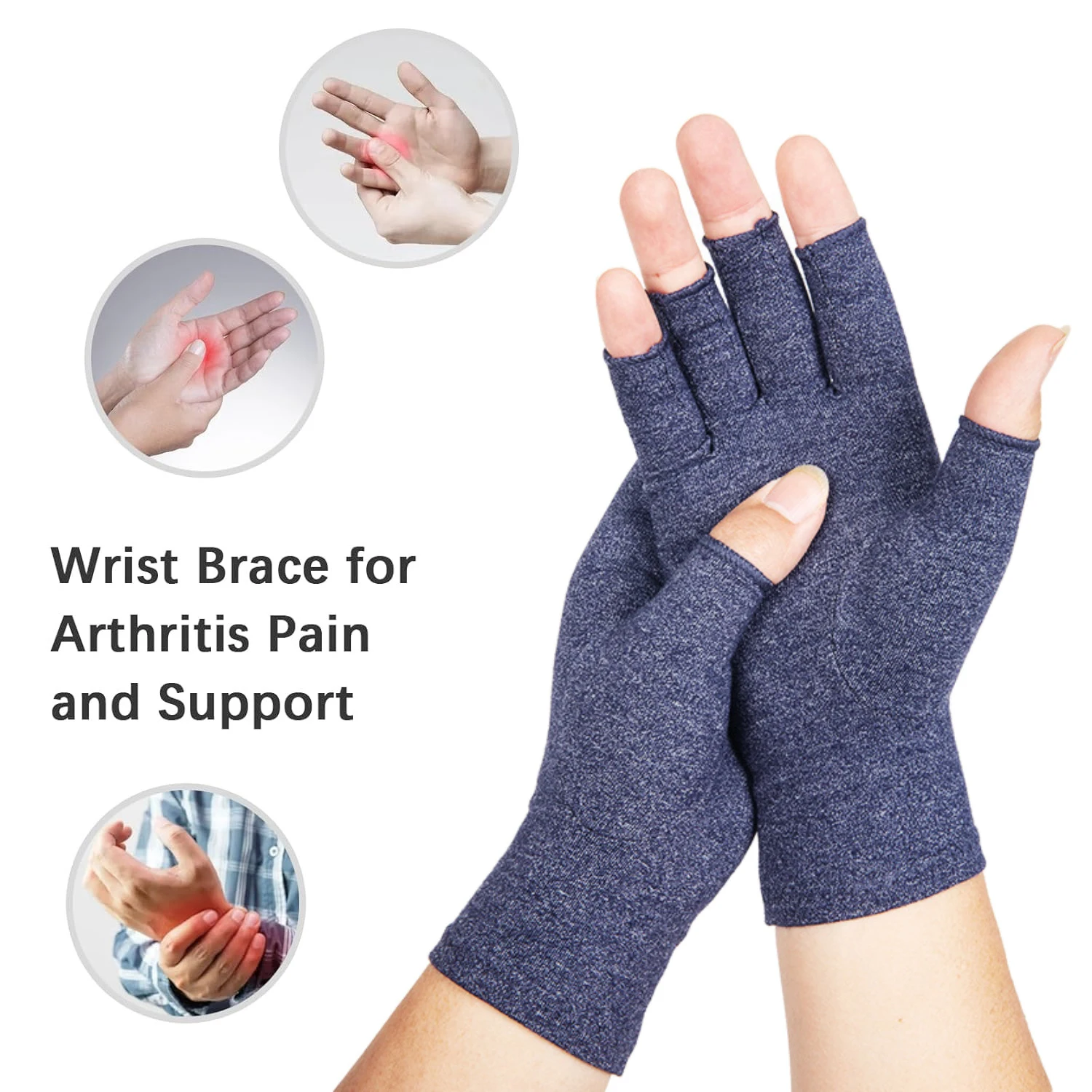 L●Mirror Fingerless Compression Hand Gloves-Soothing Joint Wraps for Women&Men,Provide Sports Hand Support,Thumb Stability