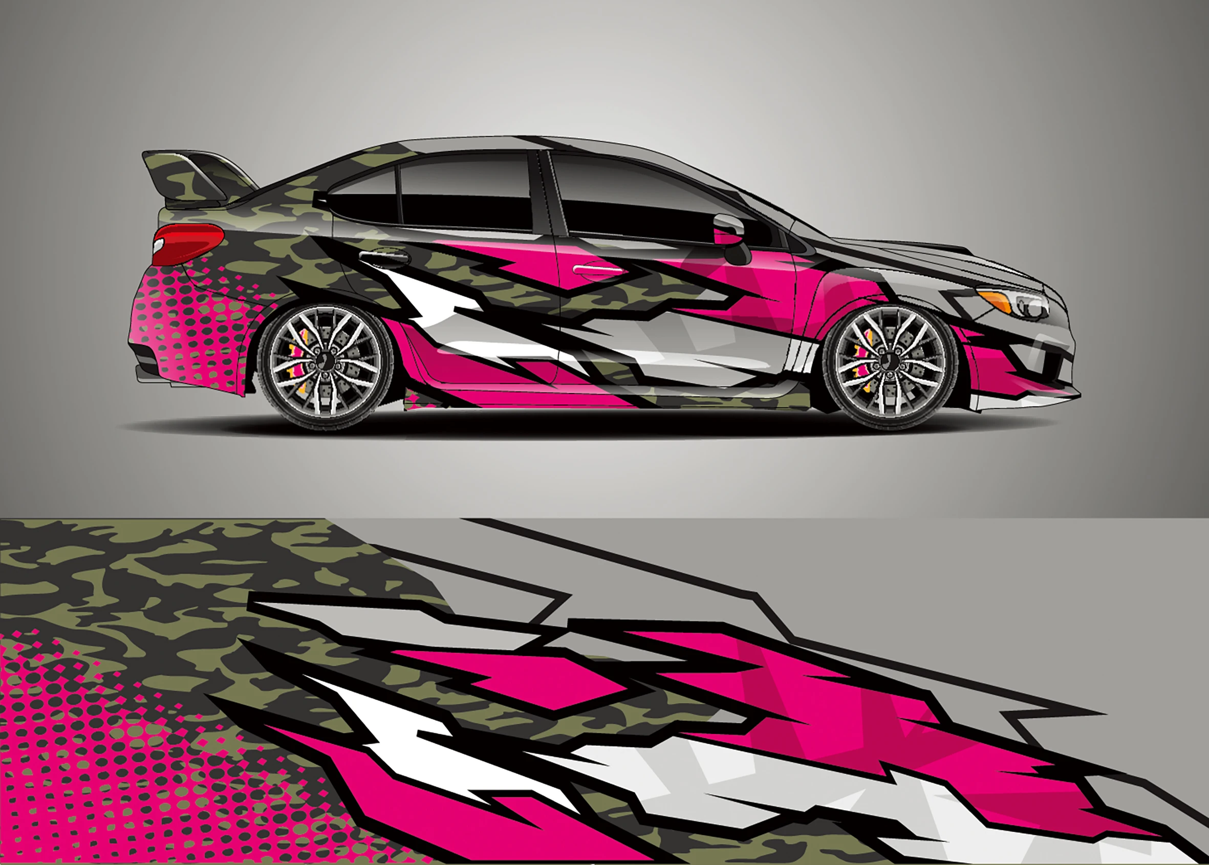 Color Stitching Full Body Racing Graphic Decal Vinyl Wrap Camo Custom Size Color Changing Film Color Changing Film 300*60cm