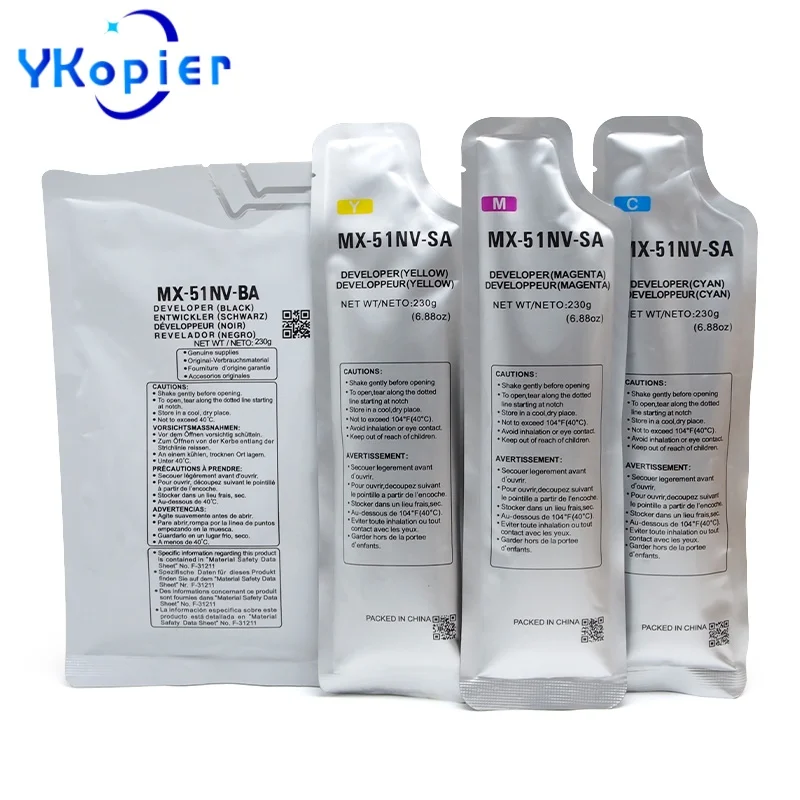 

MX51 Developer Powder For Sharp 5128 5148 4148 5111 4110 5110 CMYK Developer