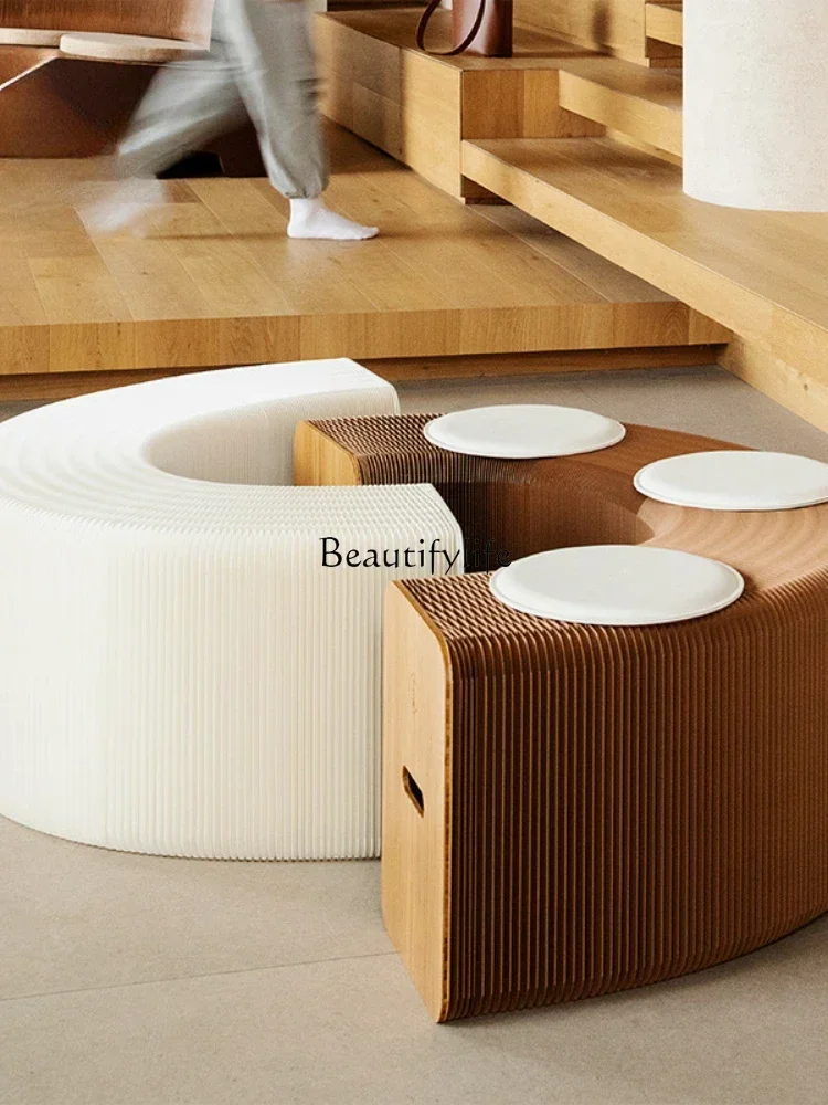LJYFolding stool Magnetic bed end retractable multi-functional stool can be stacked