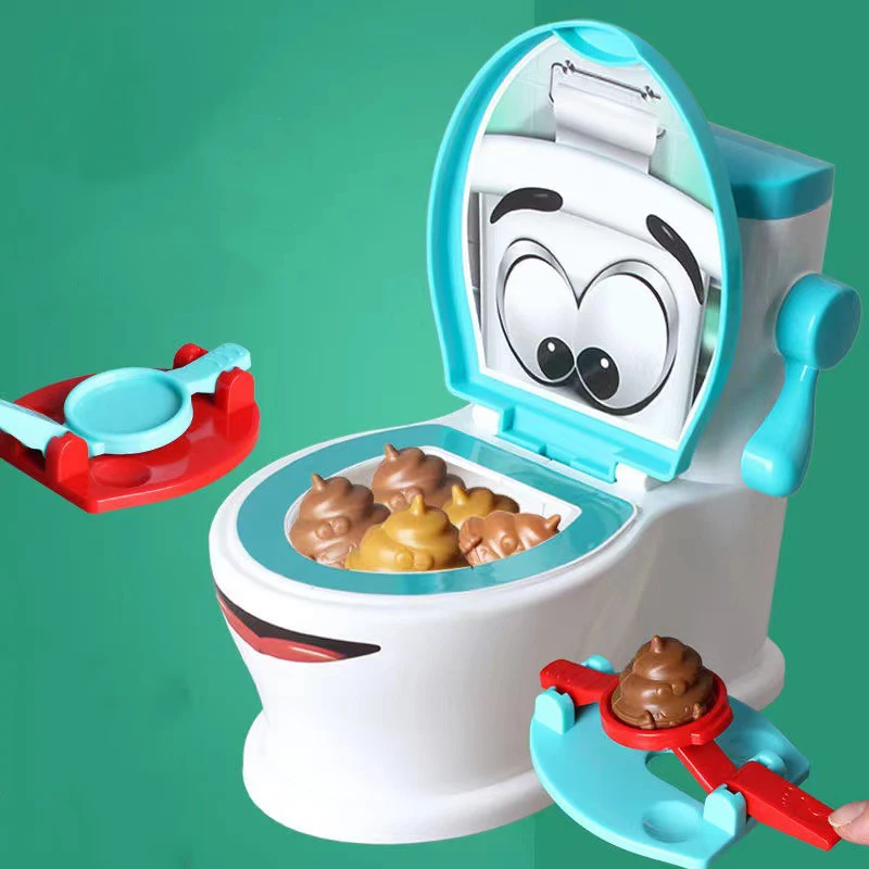 1 Set Nuovo Poop Shooter Giocattolo Divertente Toilette Giocattolo Festa di Famiglia Rilassamento Genitore Bambino Gioco Interattivo Da Tavolo Catapulta Gioco Giocattoli