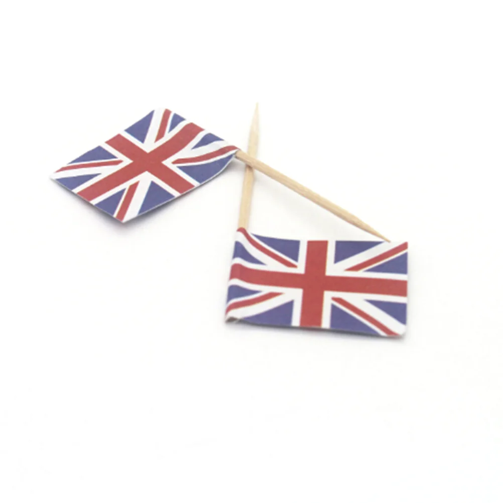 

100pcs Wooden Flag Toothpicks German Design Cake Cupcake Picks Food Decoration Party Favors Kitchen Bar Tools Flag Toothpicks