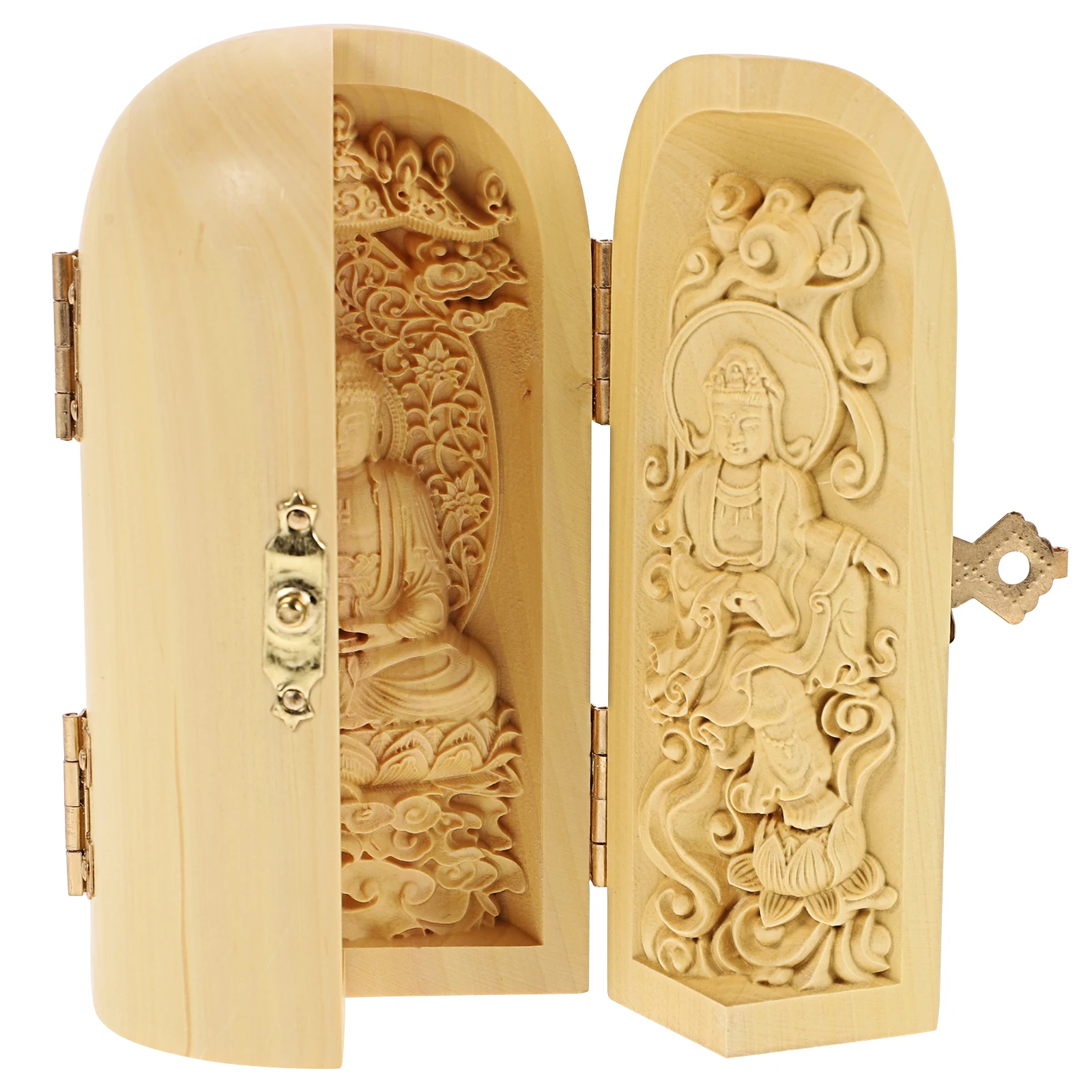 

Unpack Buddha Statue Ornament Decoration Garden Statues Outdoor Boxwood Meditating