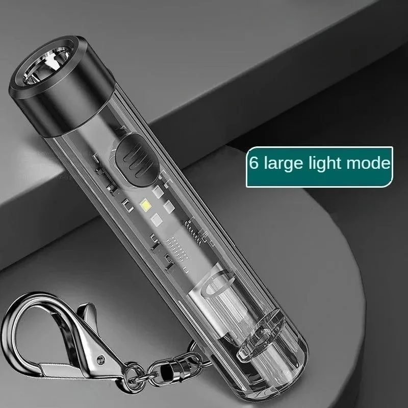 SMILING SHARK Mini LED Flashlight USB Rechargeable Portable Keychain Light Waterproof Outdoor Lighting Small Lightweight