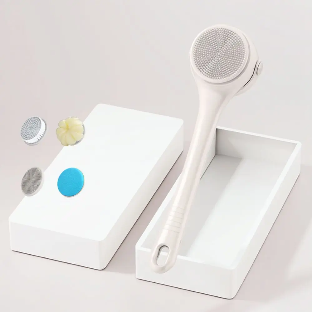 Automatic Bath Brush Electric Body Scrubber Rotating Detachable Long Handle Waterproof Back Massager Cleaning Tool