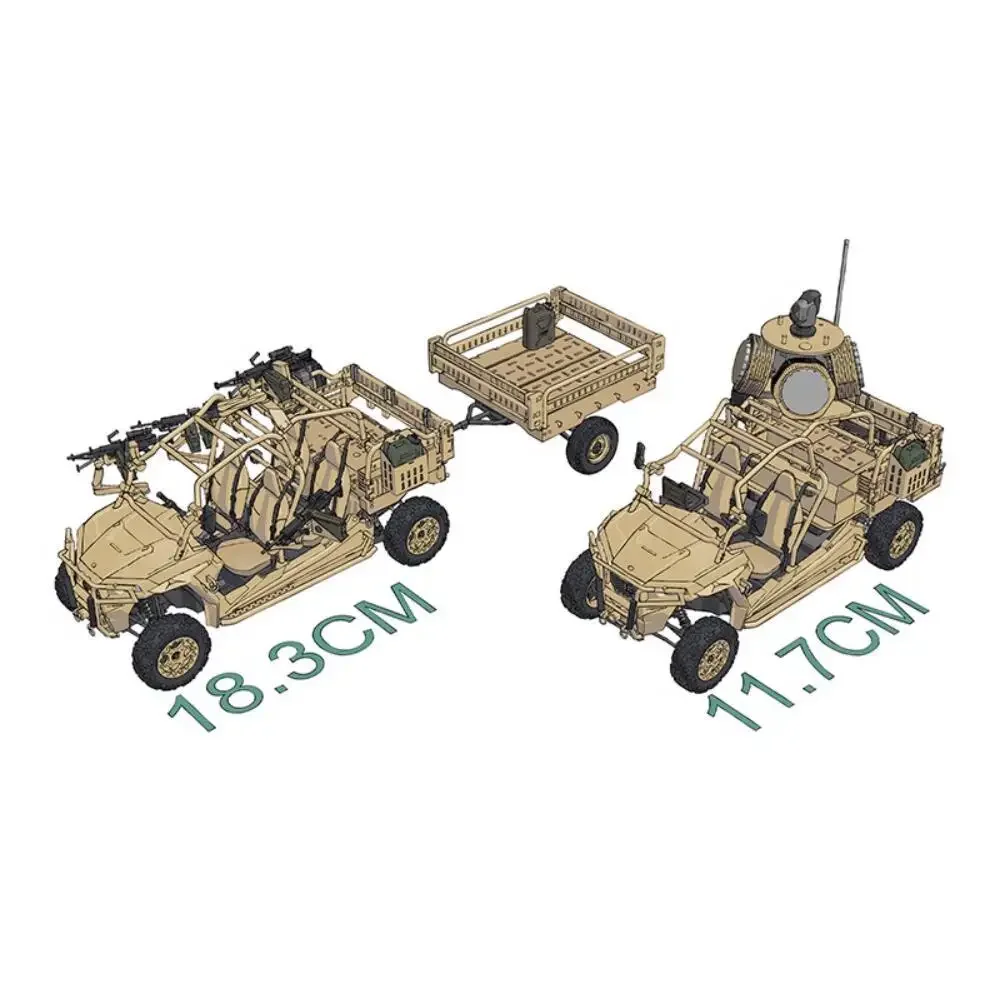 Magic Factory 2005 Model Kit MRZR D4 Dual Combo (Armed Type / Trailer & Anti-Drone Type) Light All Terrain Assault Vehicle 1/35