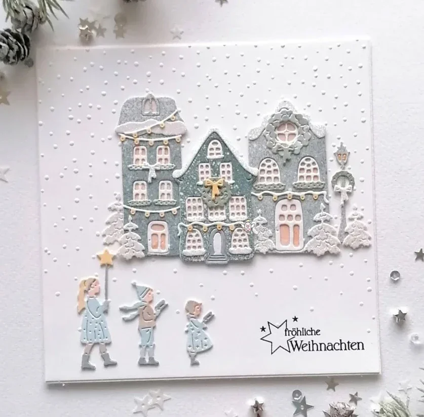 Neue Bastel-Metallstanzformen, Stanzformen für die Hausdekoration, Scrapbook-Papier-Bastelmesser, Schablonen, Stanzformen