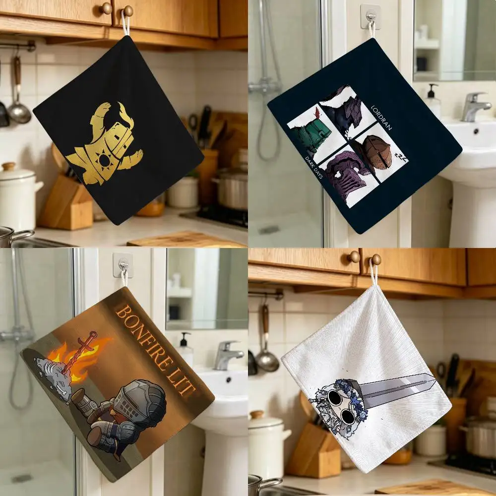 Solaire Of Astora Praise The Sun Knight Polyester Cotton Daily Towel Kitchen Hand Wiping Cloth Durable for Whole House Use