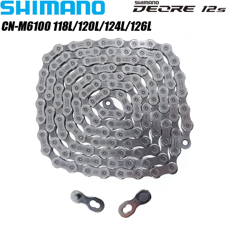 SHIMANO DEORE M6100 12 Speed Chain CN-M6100 118L/120L/124L/126L 12s HG With Quick Link For MTB Mountain Bike Chain