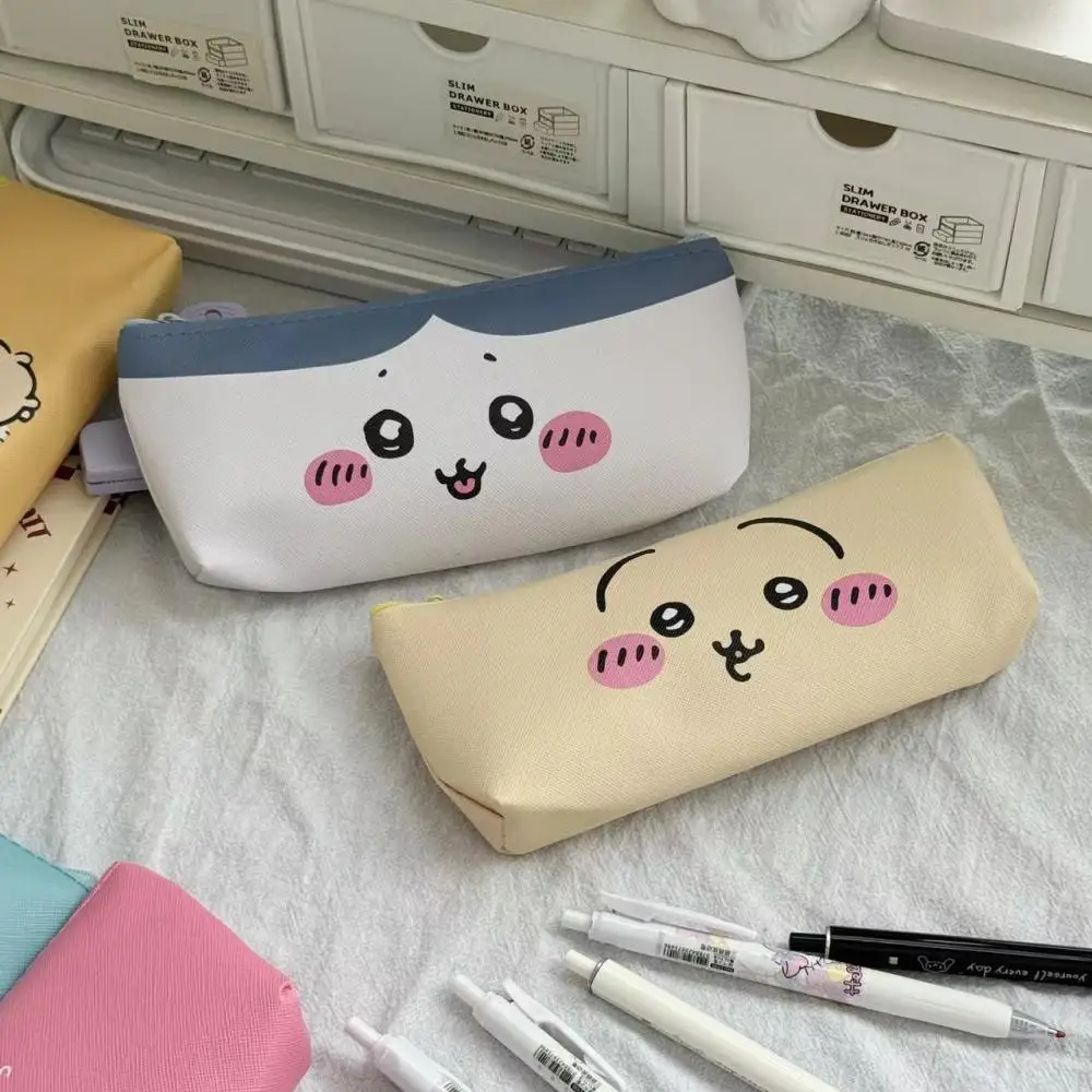 New Chikawa Cartoon Cute Leather Printed Pencil Stationery Bag Hachiware Usagi Anime Kawaii Girl Makeup Brush Storage Bag Gifts