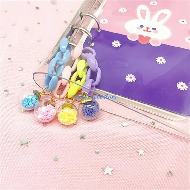 Resin Glass Ball Accessories Handbooks Hanging Pendant Unique Aesthetic Pendant Suitable for Stylish Journal Decorations