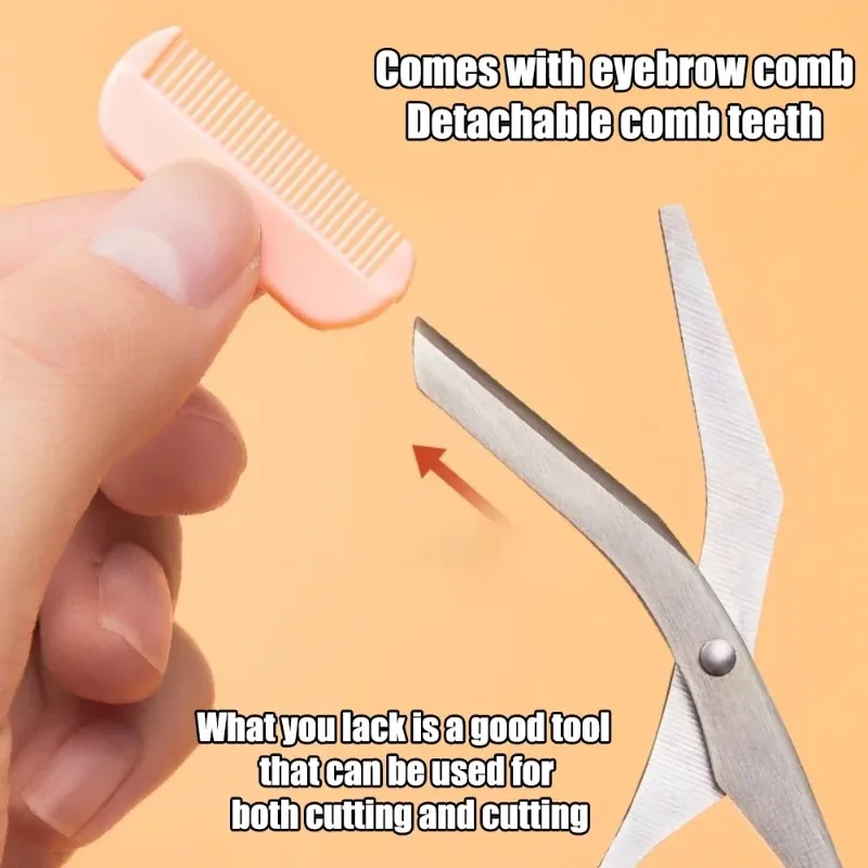 Augenbrauentrimmer, Schere, Schönheitsprodukte, Augenbrauenschere aus Edelstahl mit Kamm, Haarentfernung, Augenbrauenformung, Make-up-Werkzeuge
