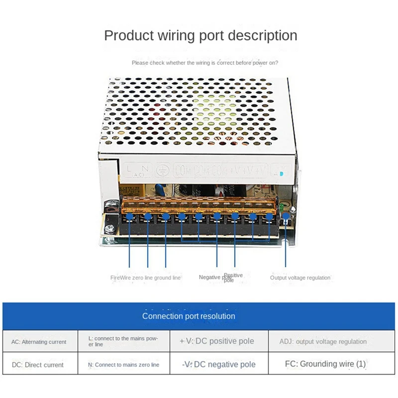 

12V Power Transformer 12V Switching Power Supply 240W 20A DC Light Bar Drive Power Adapter White