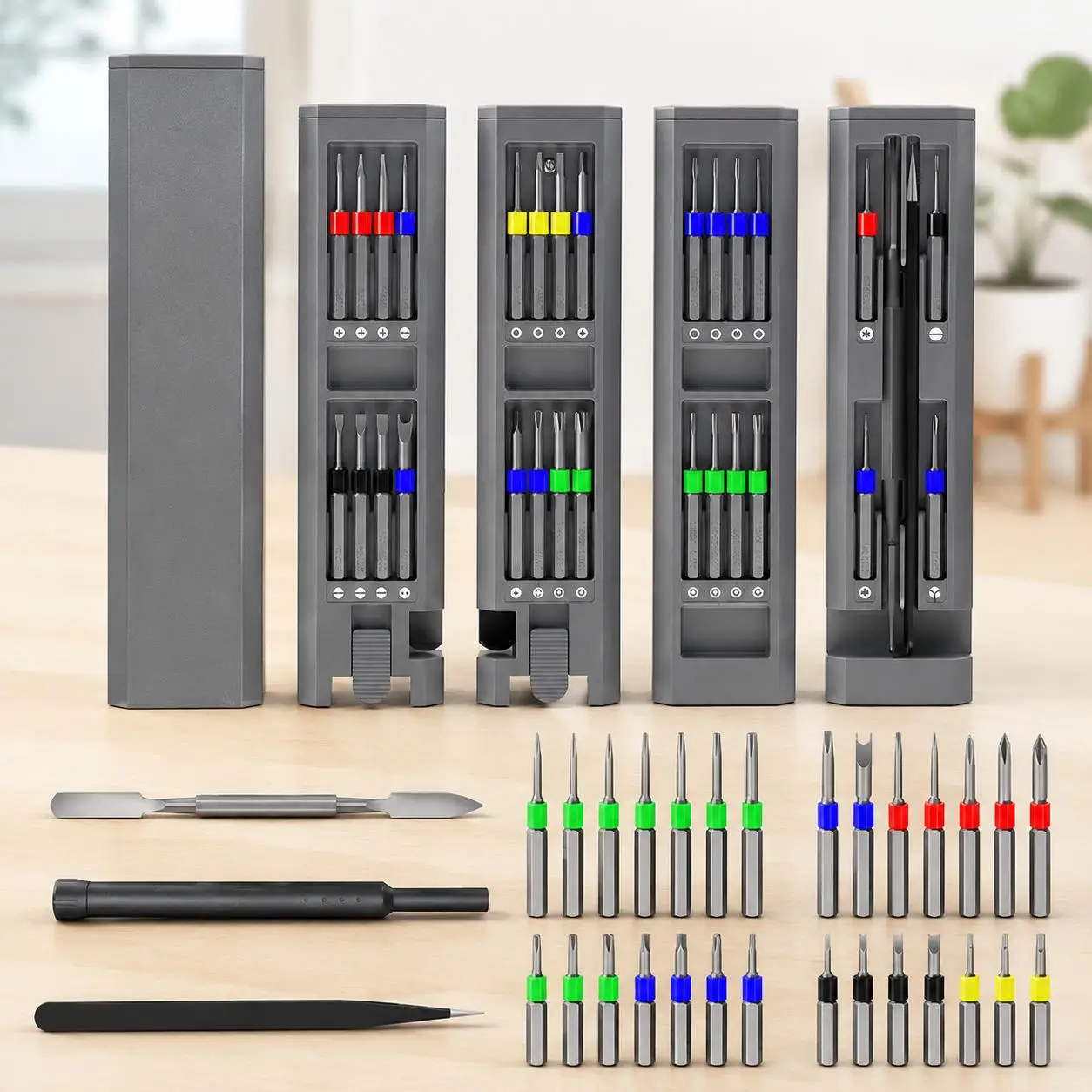 Professional Precision Screwdriver Set 71 in 1 Magnetic Bits Kit for Mobile Phone Laptop Computer Home Repair Dismantling Tools with 50mm 44mm 40mm 31mm Bits Stainless Steel Handle Ergonomic Grip Portable Electronics Repair