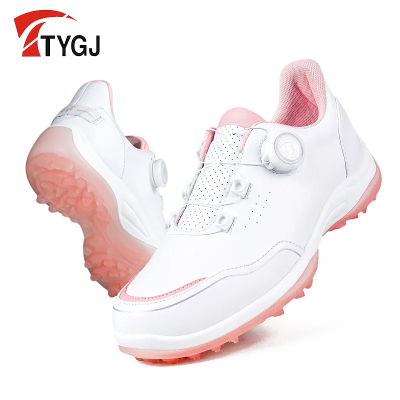 TTYGJ odborný golf boty women’s ležérní modelů vodotěsný prodyšné ne kolíček  outdoorové cestička sportovní boty bílá růžová