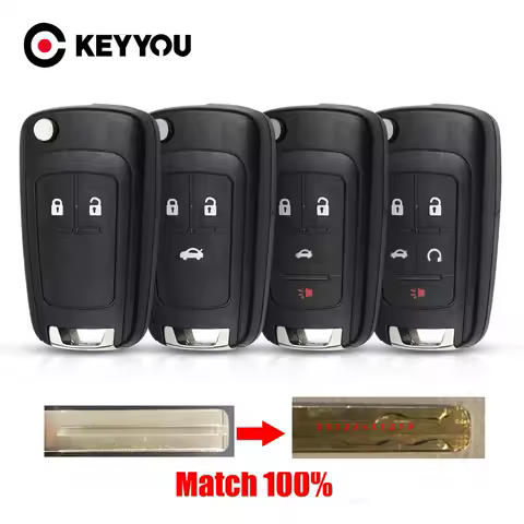 KEYYOU With Cutting Service Car Key Shell Case For Chevrolet Cruze Sonic Malibu Impala Equinox Camaro Orlando For Opel Vauxhall