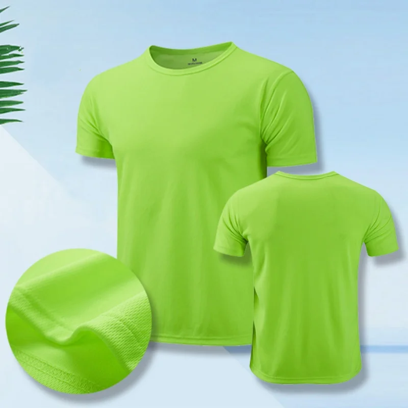 Men's Quick Dry Short Sleeve Gym Running Moisture Wicking Round Neck T-Shirt Training Exercise Gym Sport Shirt Tops Lightweight