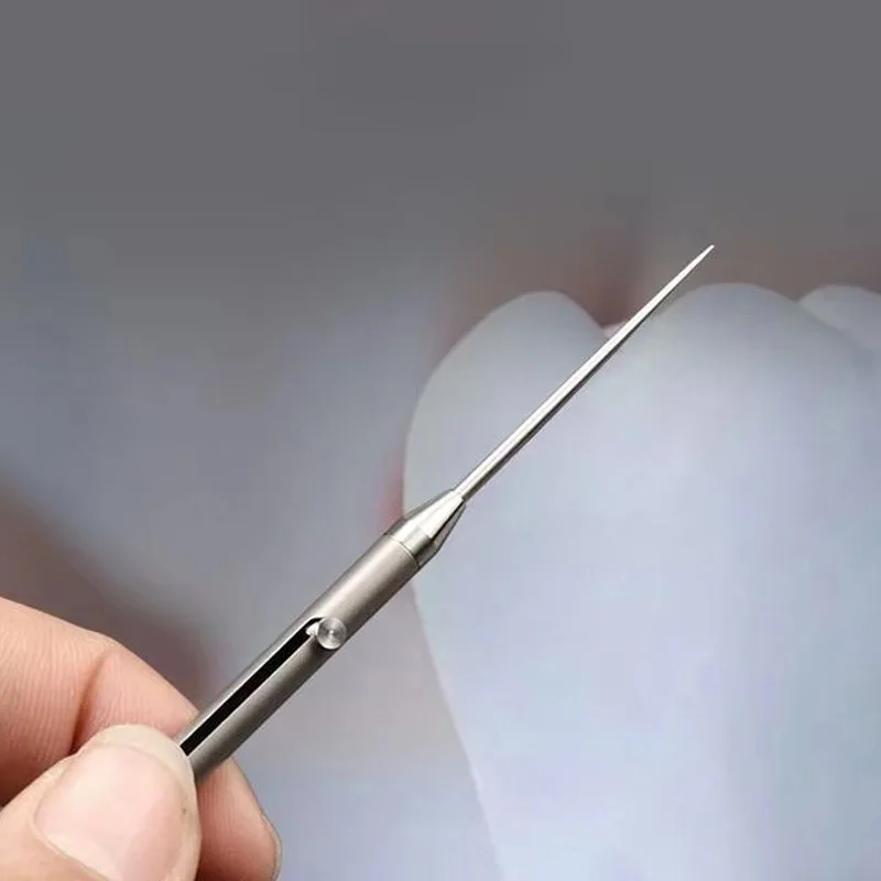 Titanium Alloy Retractable Toothpick Portable Spring Telescopic Dental Tool Rustproof Mini Pocket Teeth Cleaning Stick Reusable